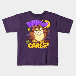 Who Cares Cartoon Owl Kids T-Shirt